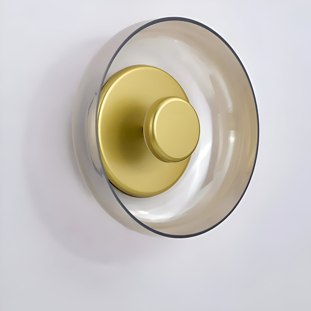 Rund LED væglampe i glas og aluminium – skandinavisk minimalistisk design