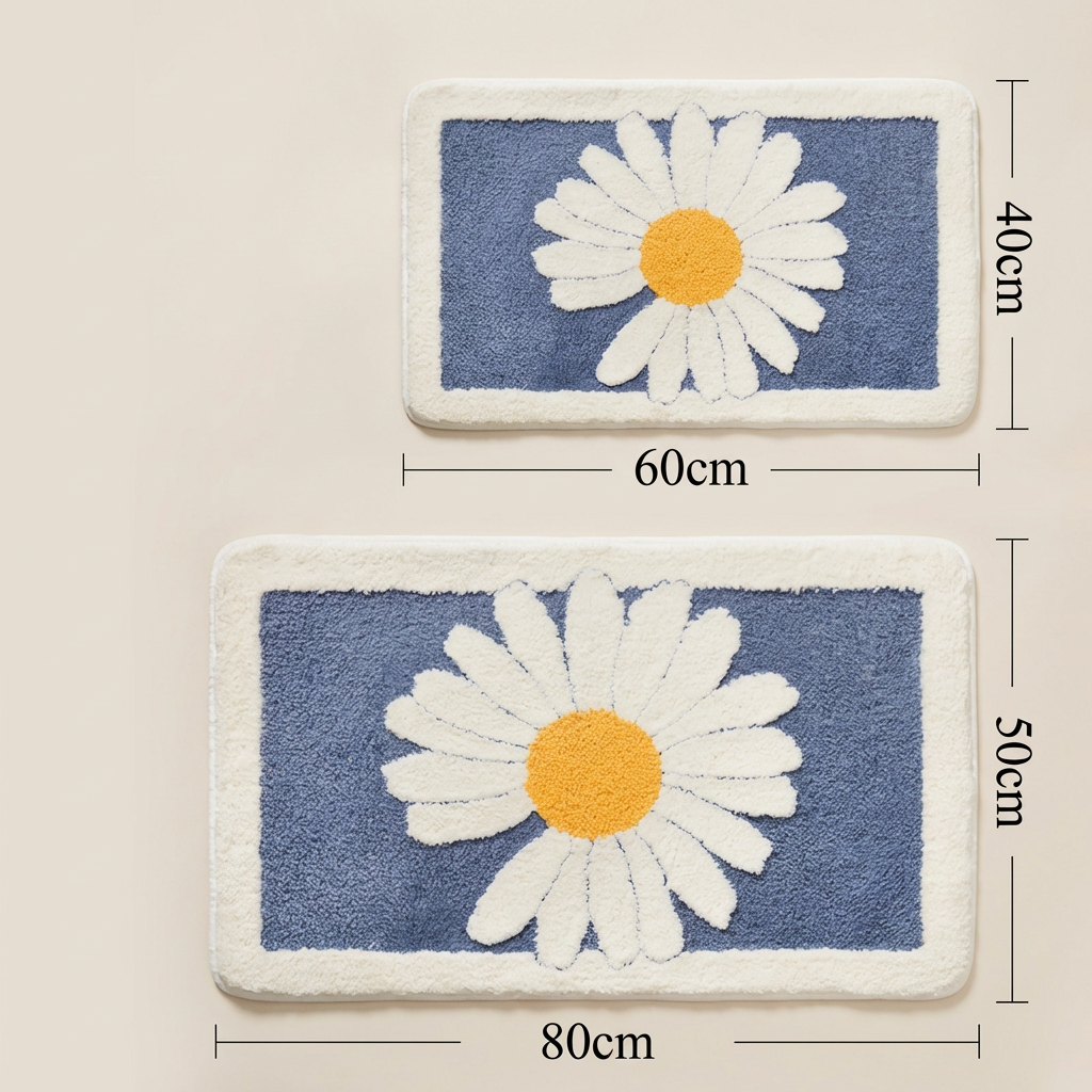 Blomstret skandinavisk bademåtte