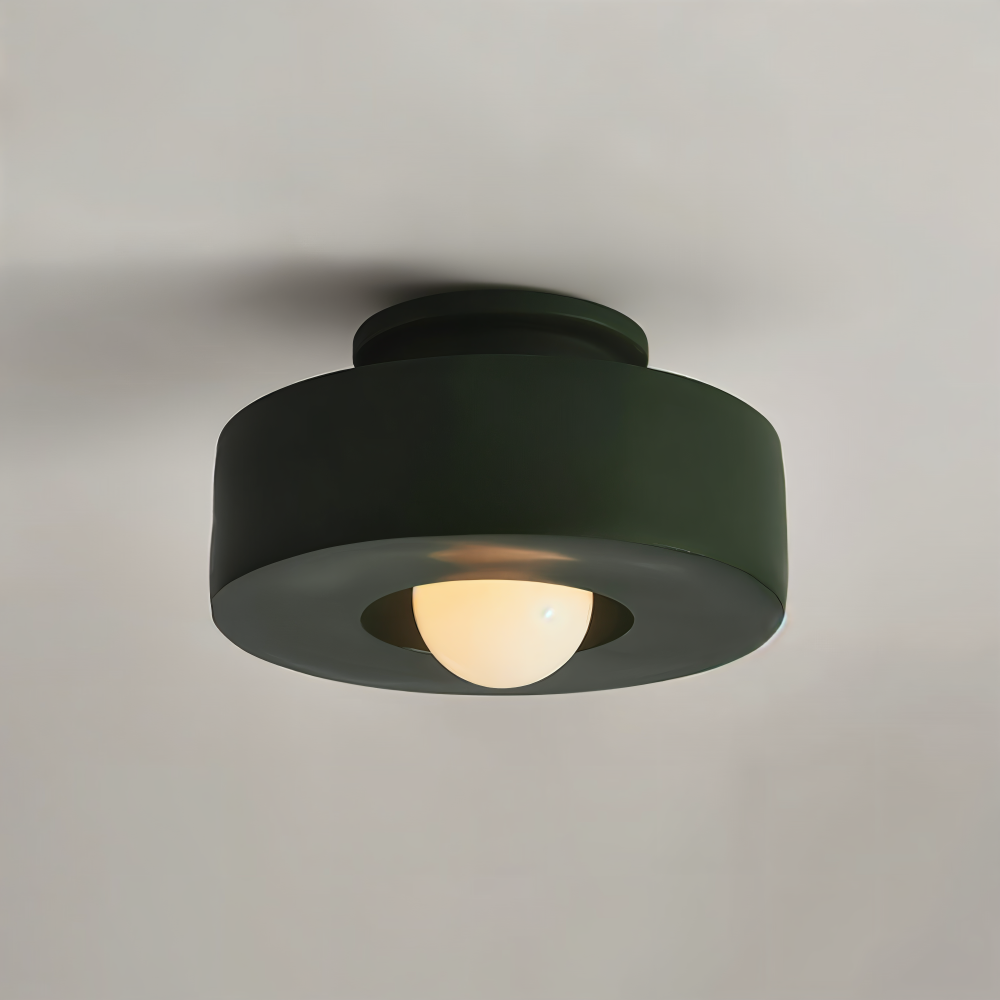 LumaHalo – Moderne Rund Loftlampe i Glas og Resin