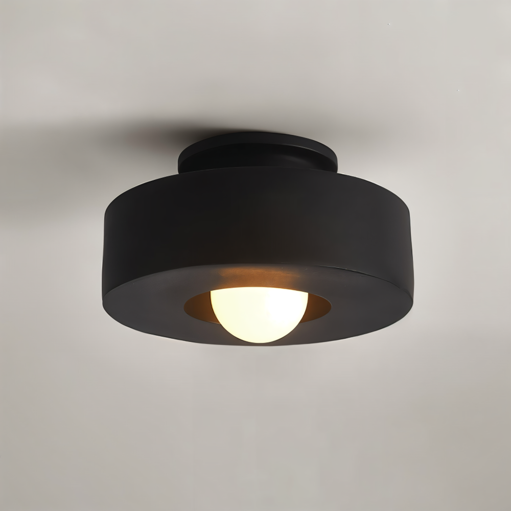 LumaHalo – Moderne Rund Loftlampe i Glas og Resin