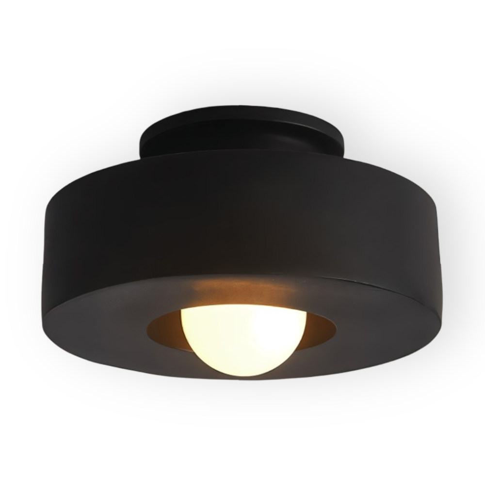 LumaHalo – Moderne Rund Loftlampe i Glas og Resin