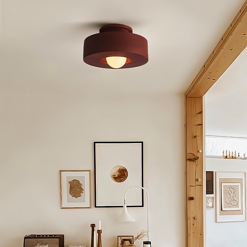 LumaHalo – Moderne Rund Loftlampe i Glas og Resin