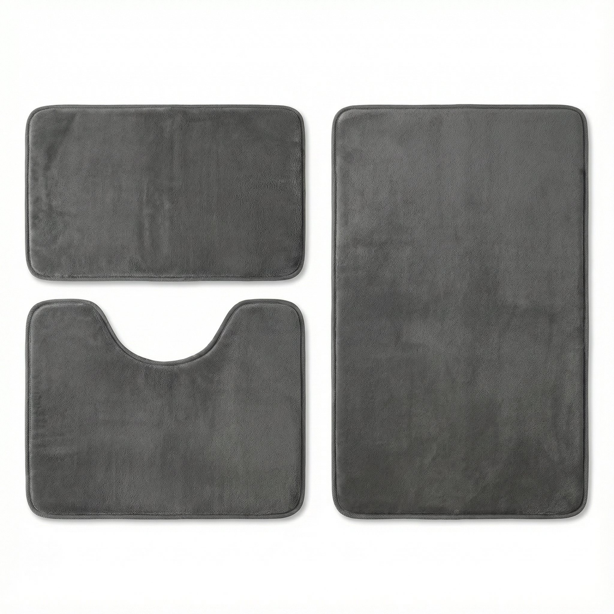 Bademåttesæt i velour og memory foam – 3 dele