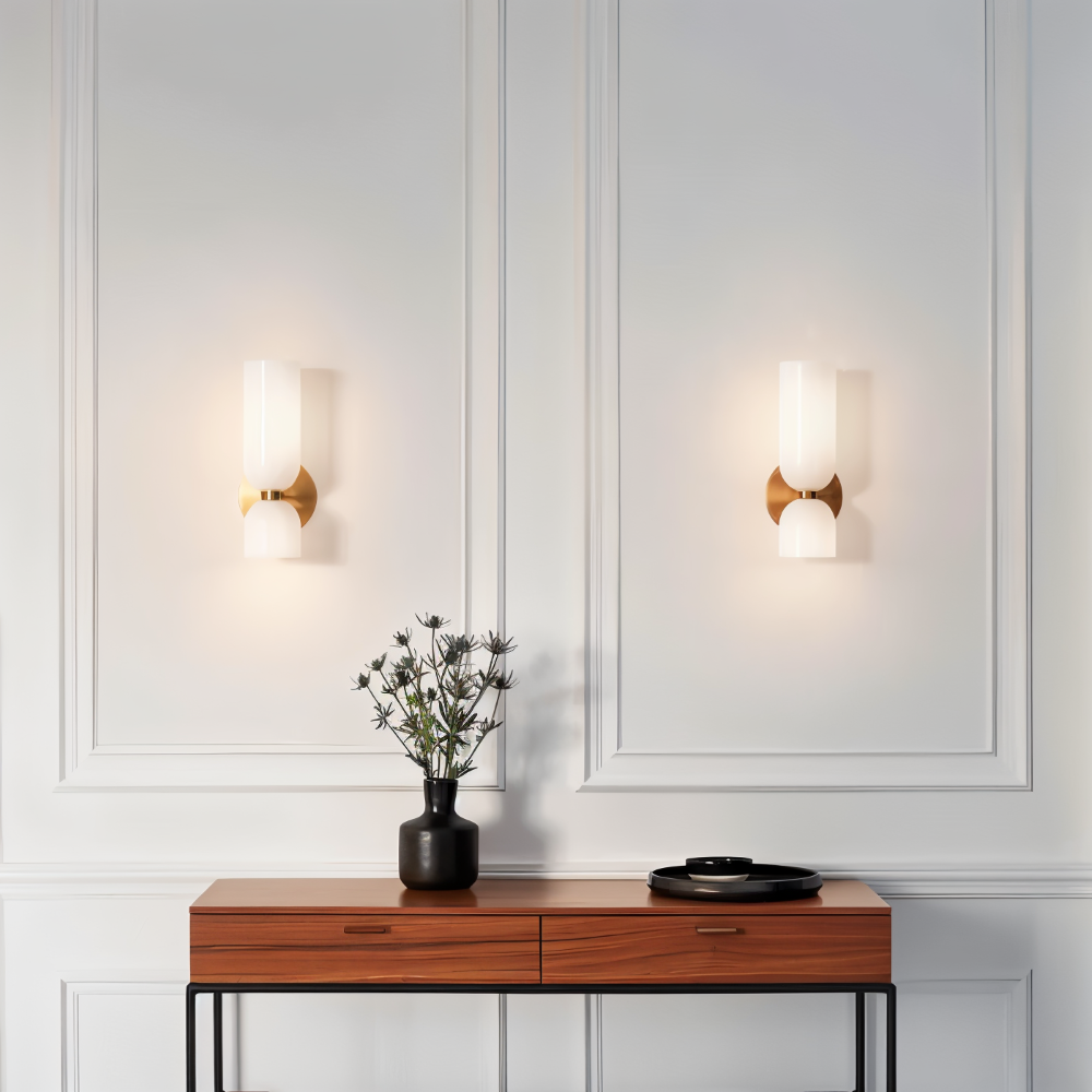 CapsuleLume Væglampe – Moderne Glas Væglampe med Up & Down LED Belysning