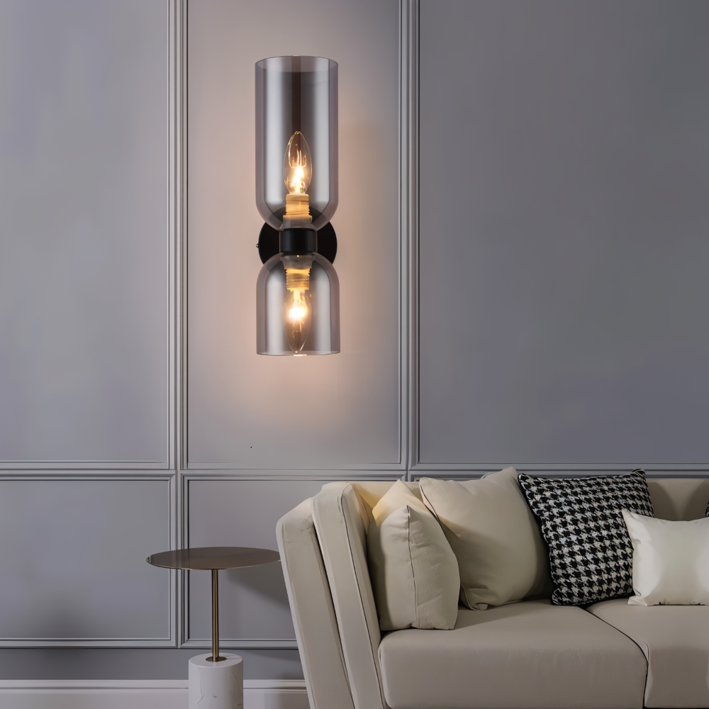CapsuleLume Væglampe – Moderne Glas Væglampe med Up & Down LED Belysning