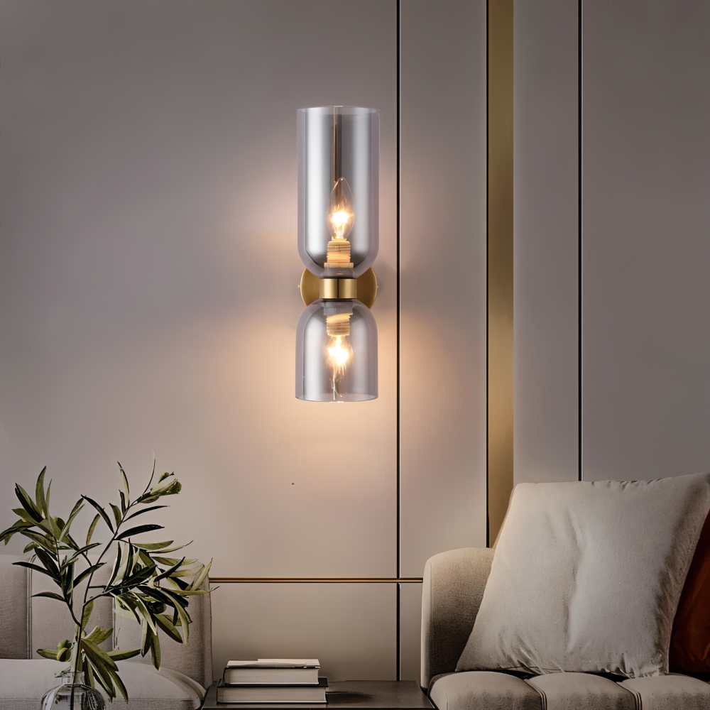 CapsuleLume Væglampe – Moderne Glas Væglampe med Up & Down LED Belysning