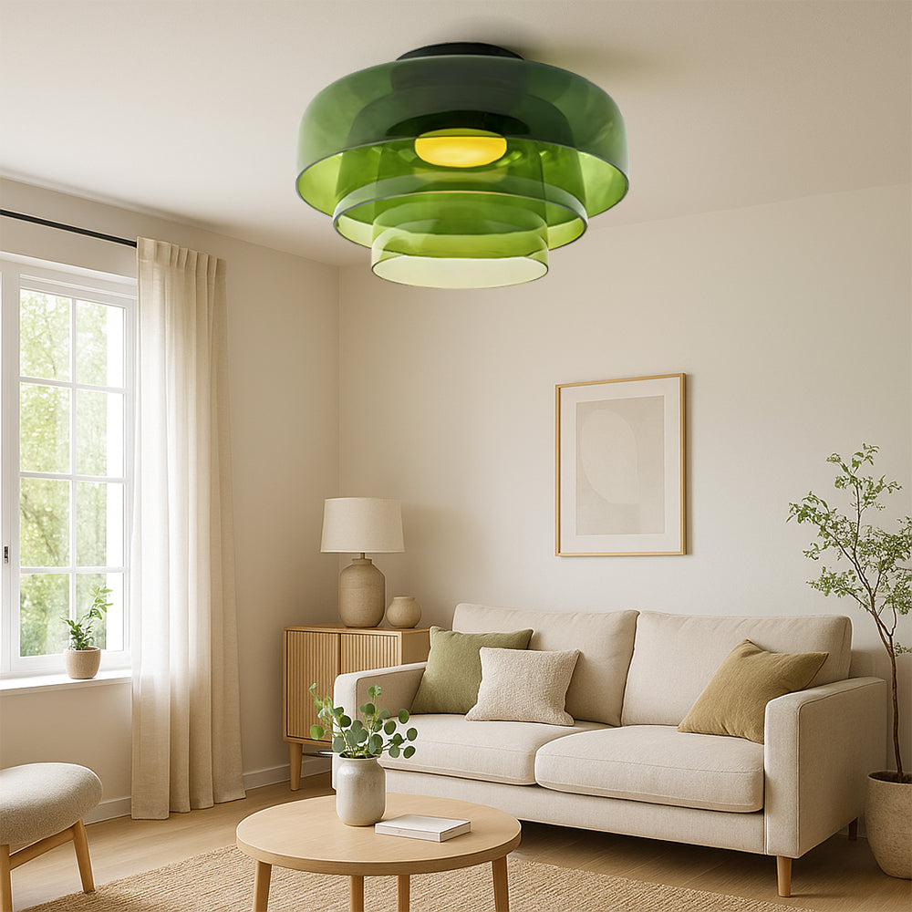 Bauhaus pendellampe med lagdelte glasskærme