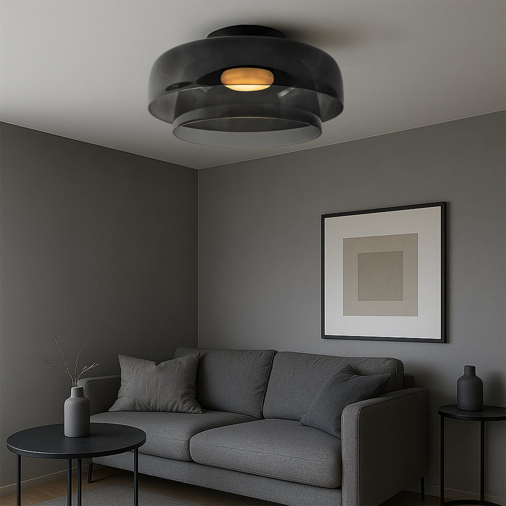 Bauhaus pendellampe med lagdelte glasskærme
