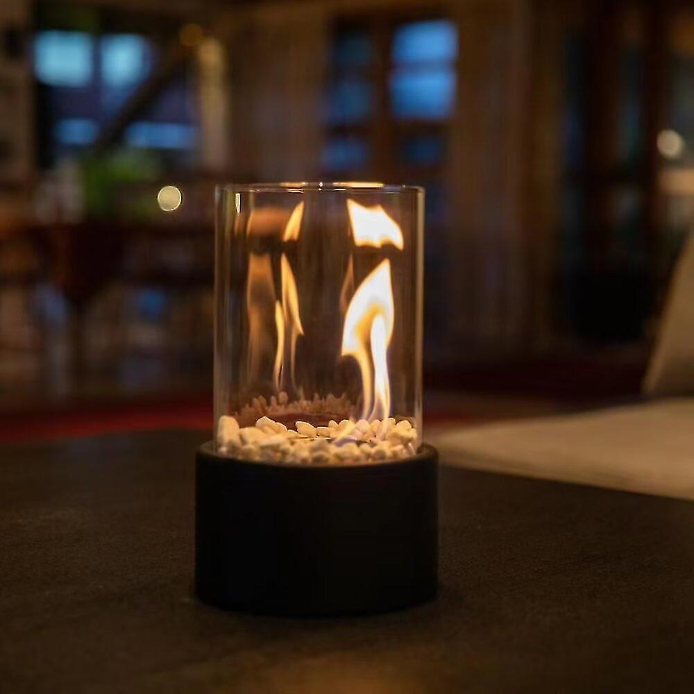 AeviaFlame – Elegant Oljelampe i Glas med Metalram til Tidløs Stemningsbelysning