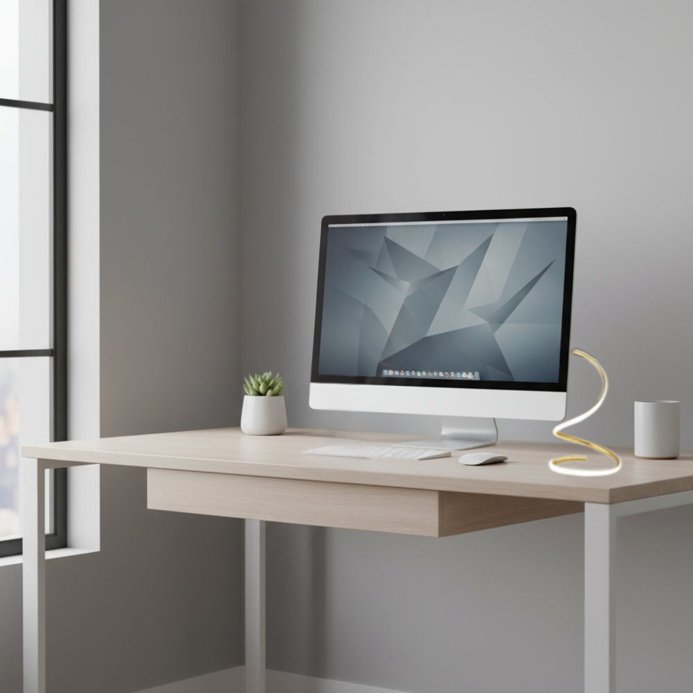 LED bordlampe med fleksibel arm – moderne sort design