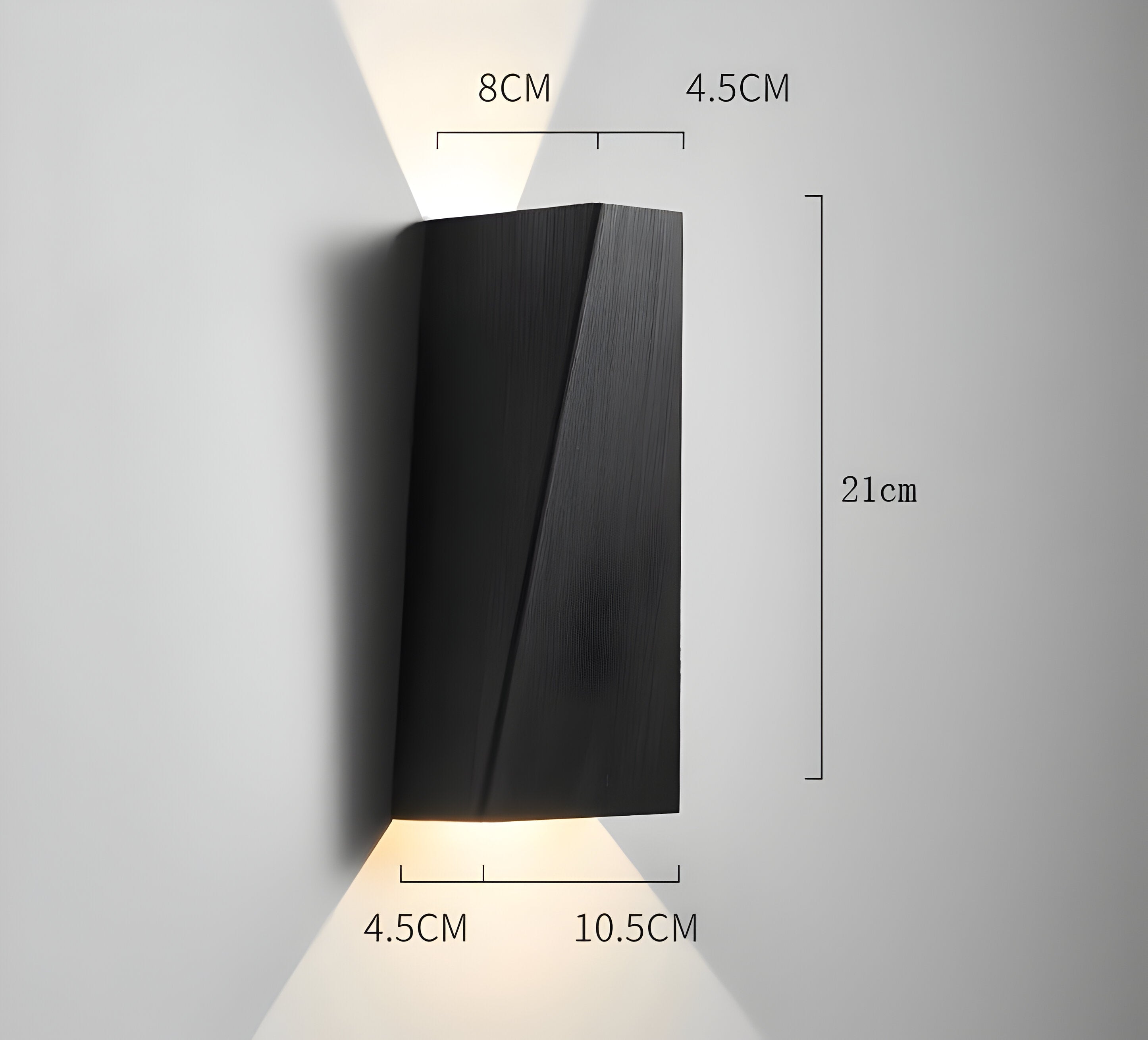 Lumetra Væglampe – Trapezformet LED Væglampe i Aluminium med Op & Ned Lys