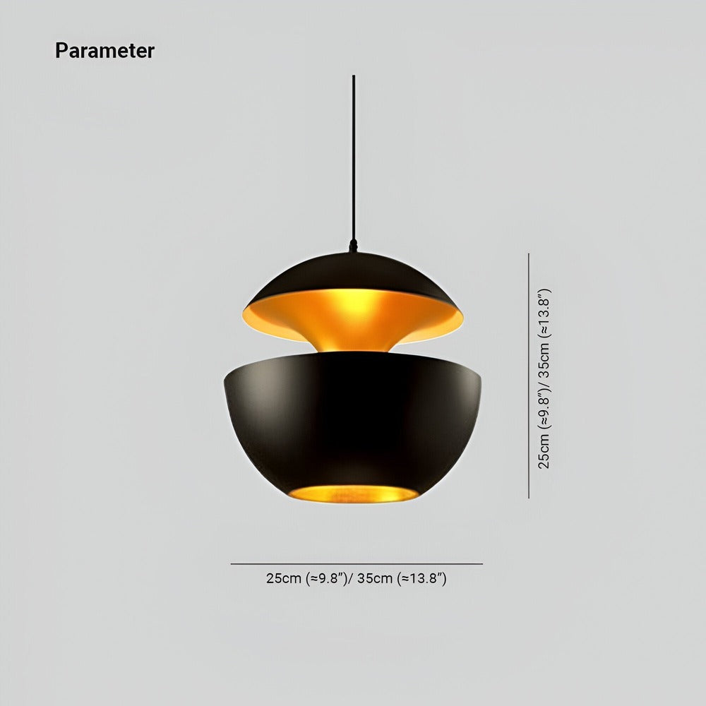 Pendellampe i sort og hvid metal – moderne loftlampe i kunstnerisk design