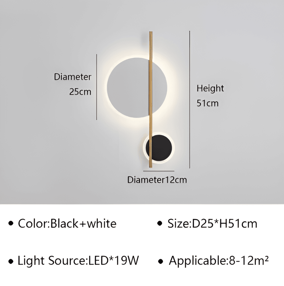 HaloLume Væglampe – Minimalistisk Rund LED Væglampe i Metal