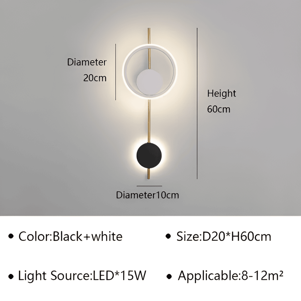 HaloLume Væglampe – Minimalistisk Rund LED Væglampe i Metal