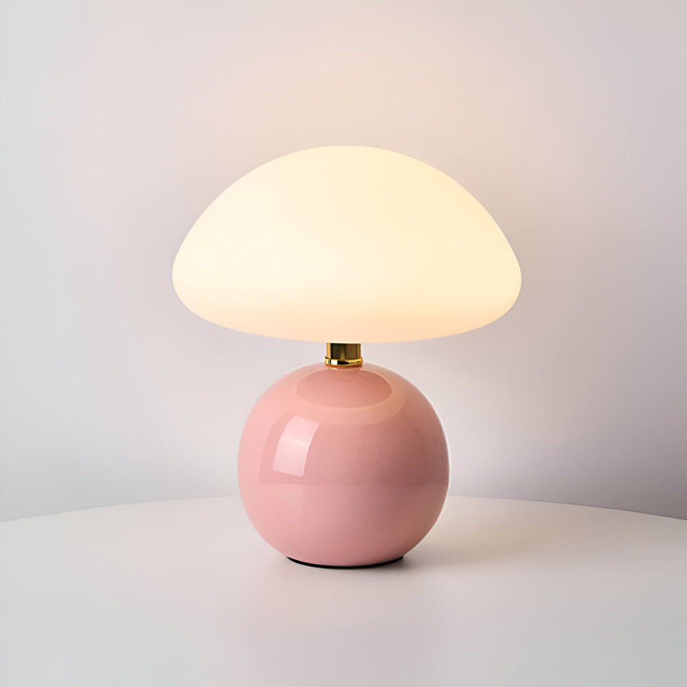 Mushora – Bauhaus-inspireret Bordlampe i Svampeform med 3 LED-farver