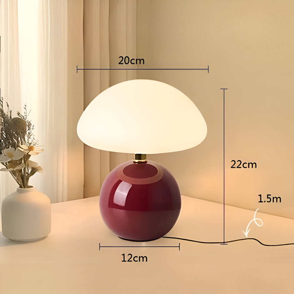 Mushora – Bauhaus-inspireret Bordlampe i Svampeform med 3 LED-farver