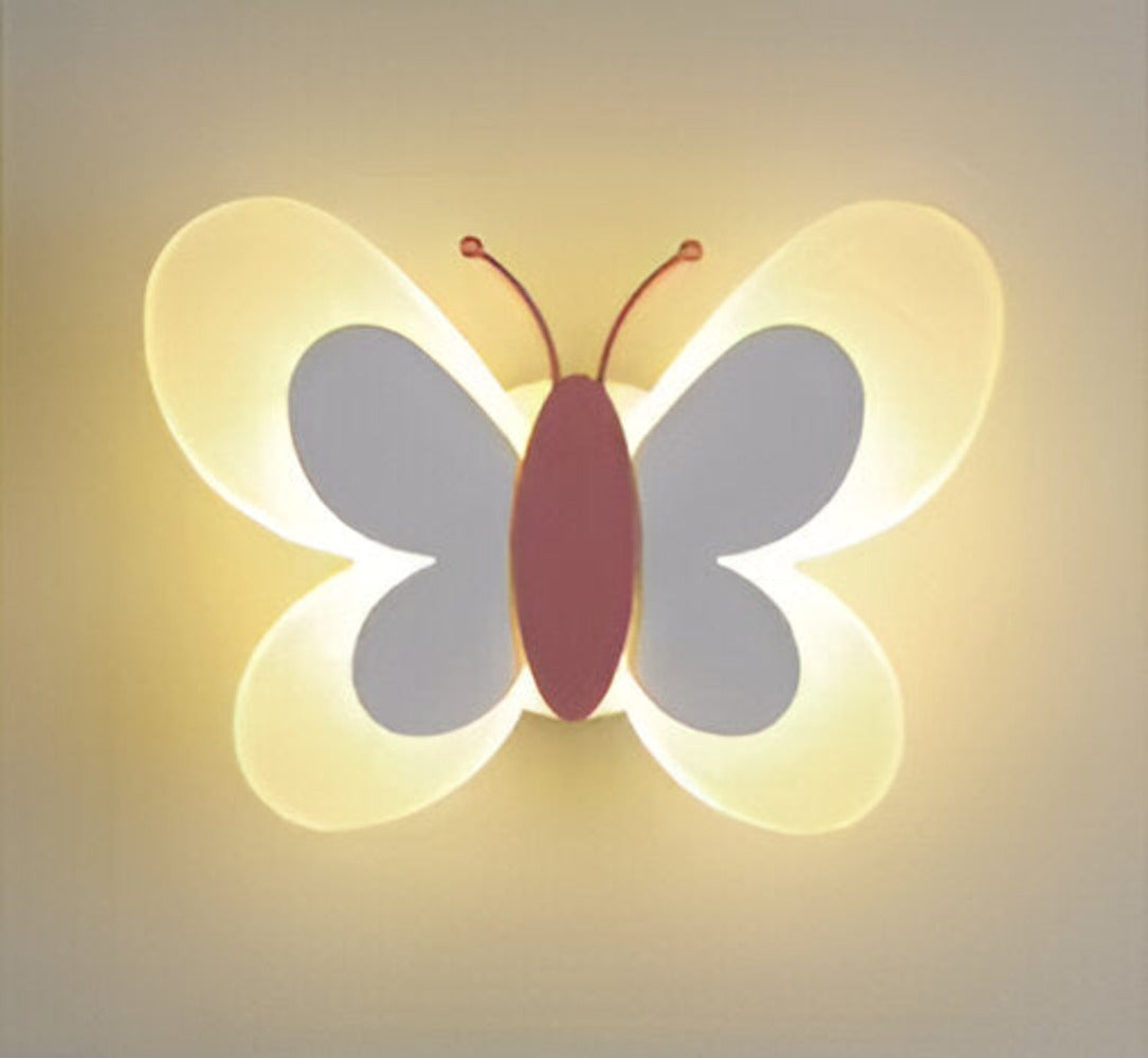 LED væglampe med sommerfugledesign – farverig børnelampe