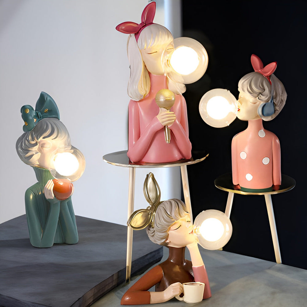 Figur bordlampe med eventyrdesign – magisk LED belysning