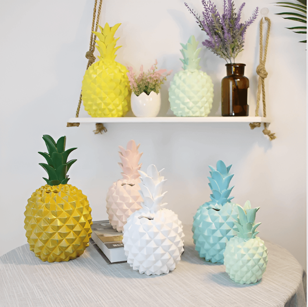 Ananas sparebøsse i resin – dekorativ og elegant opbevaring