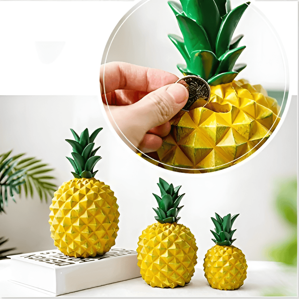 Ananas sparebøsse i resin – dekorativ og elegant opbevaring