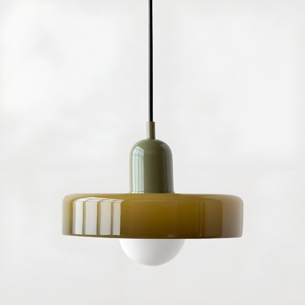 LustraGlow – Justerbar Farverig Hængelampe i Glas