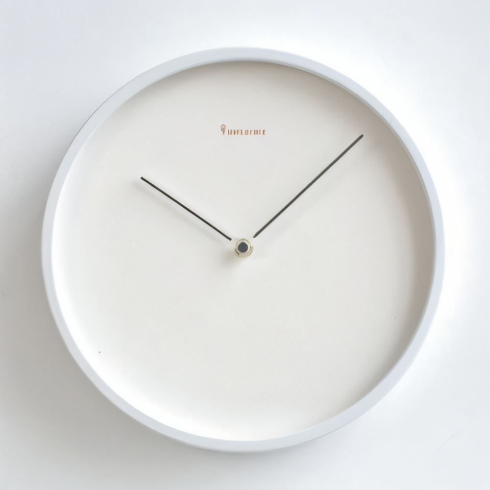 Chronelle – Elegant Hvid Metal Vægur i Moderne Minimalisme