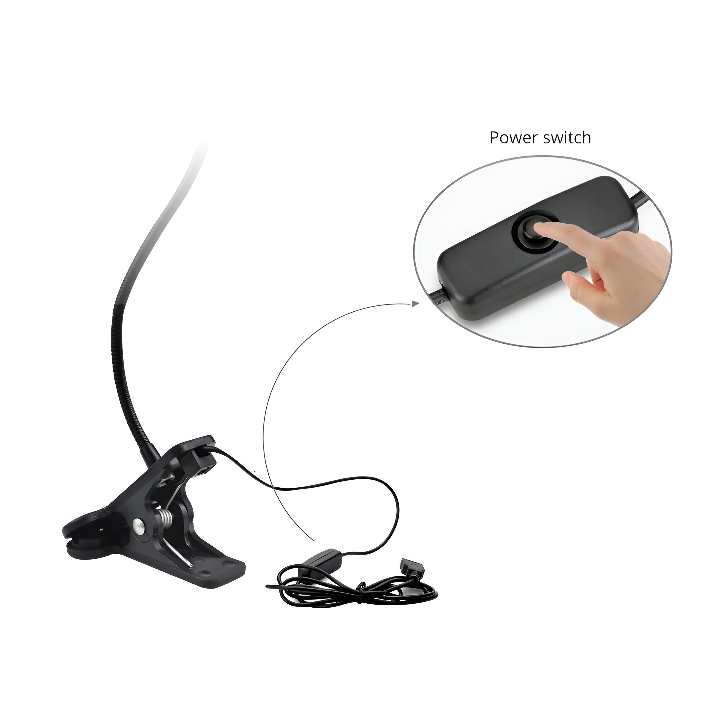Skrivebordslampe med klemme – fleksibel LED lampe 360° USB