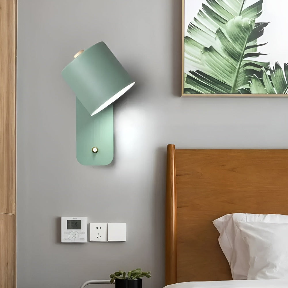 Roterbar LED væglampe med trykknap – moderne justerbar belysning