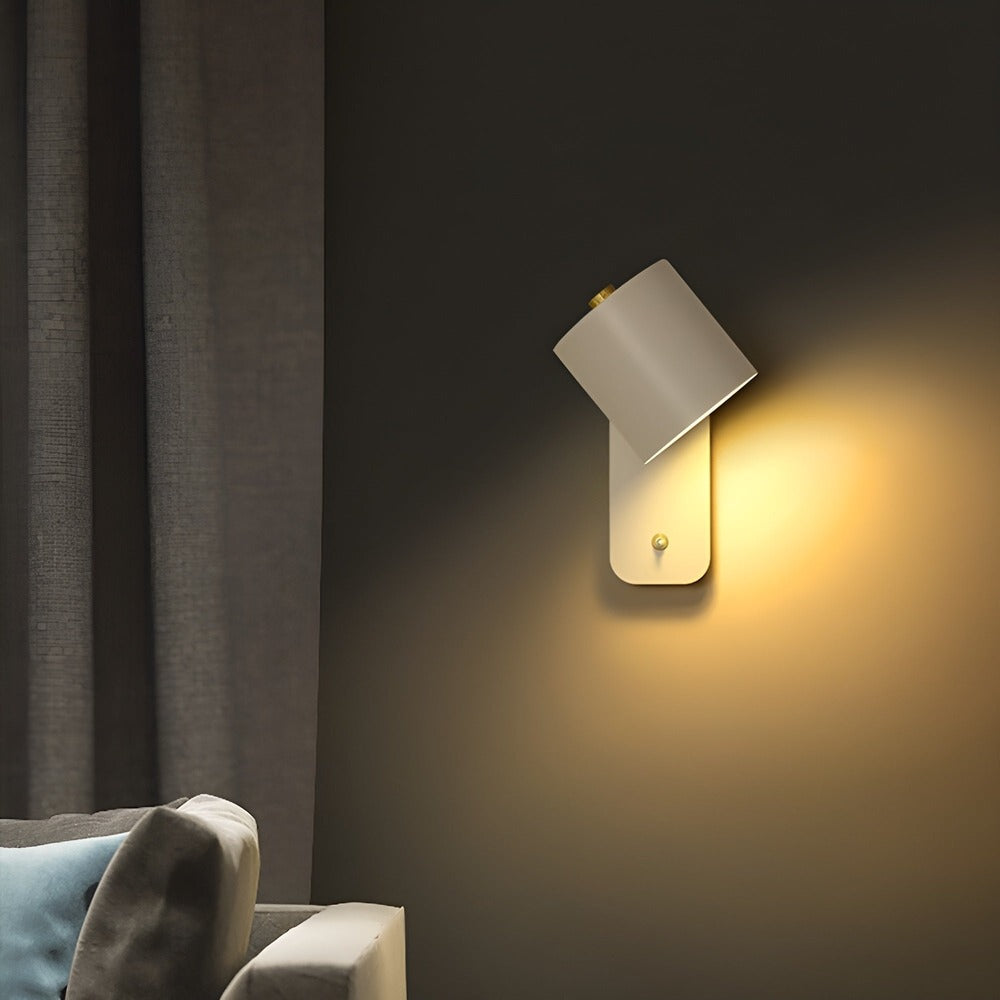 Roterbar LED væglampe med trykknap – moderne justerbar belysning