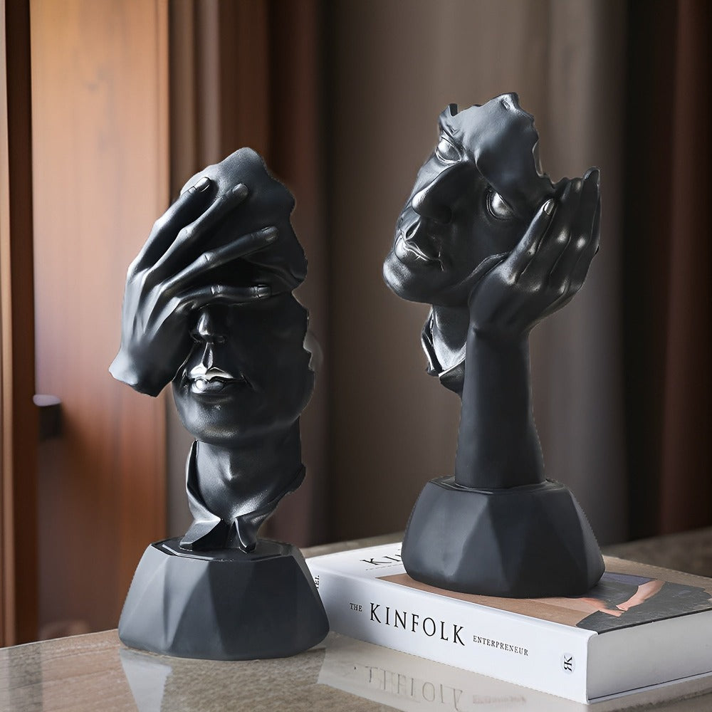 Abstrakt ansigtsskulptur i moderne design – kreativ dekoration