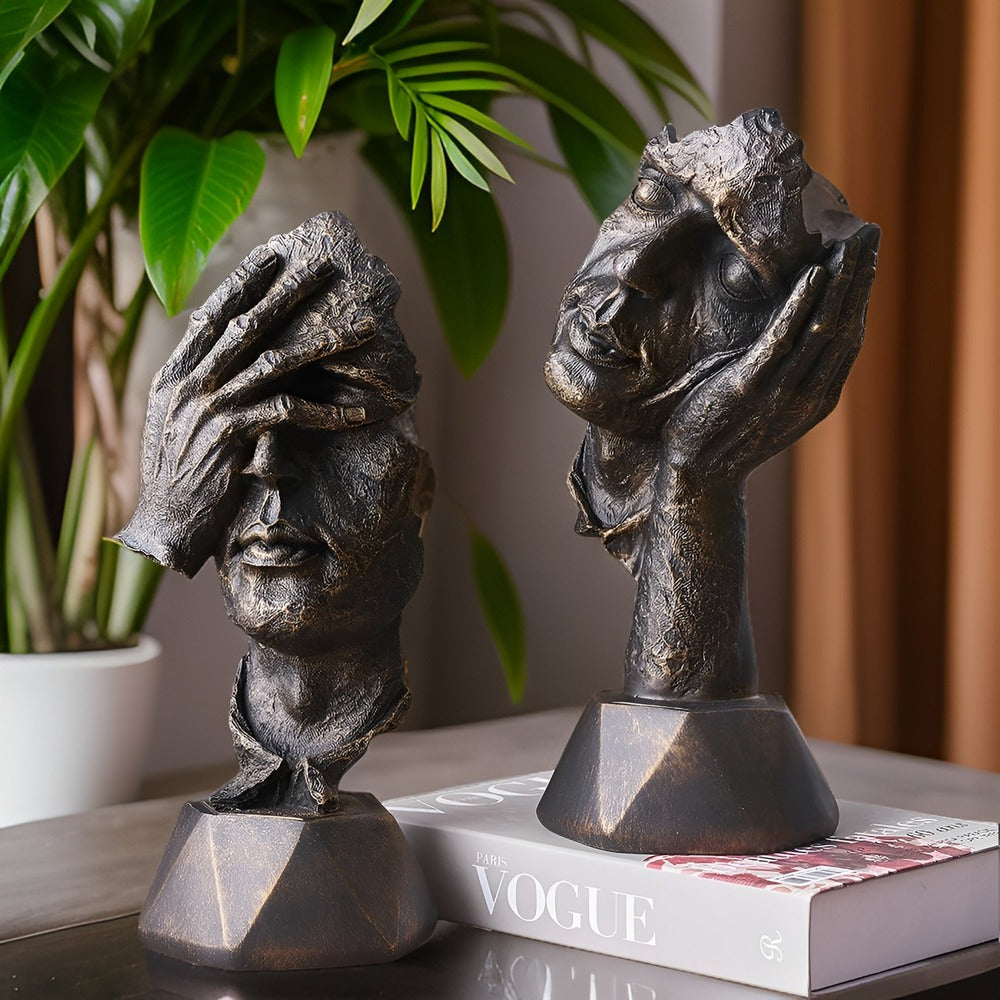 Abstrakt ansigtsskulptur i moderne design – kreativ dekoration