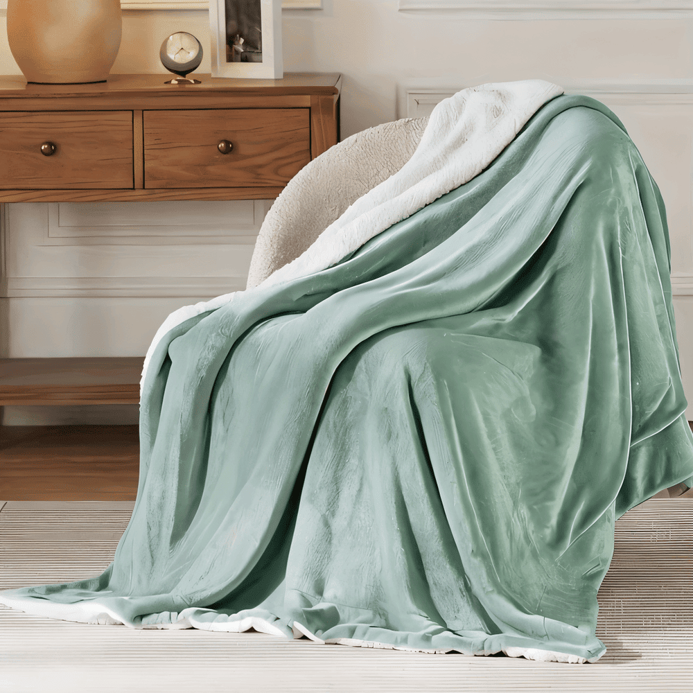 Sherpa fleece tæppe dobbelt – tykt, blødt og ekstra varmt plaid