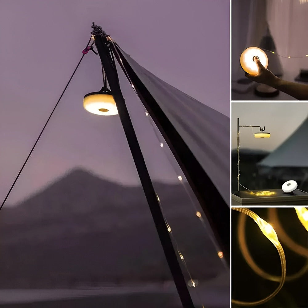 Vandtæt LED lyskæde 10 m – portabel belysning til camping og udendørs