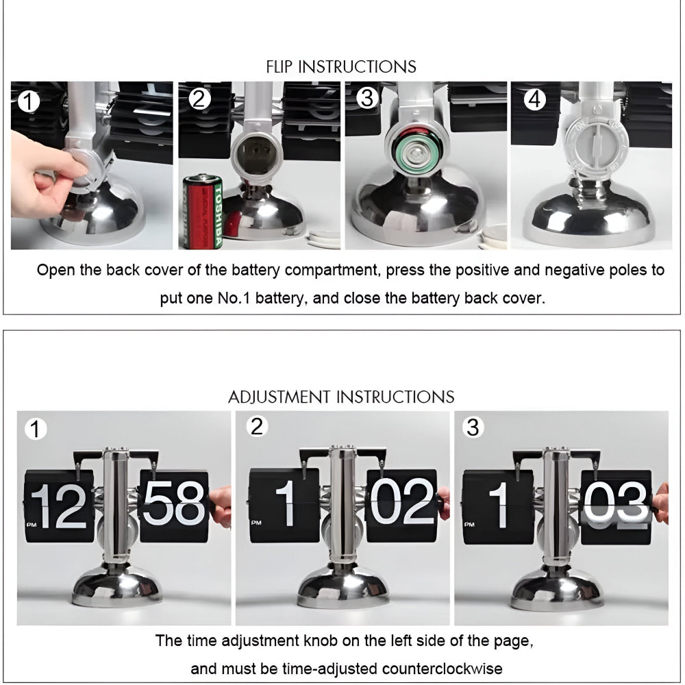 Retro flip ur – minimalistisk bordur med mekanisk display
