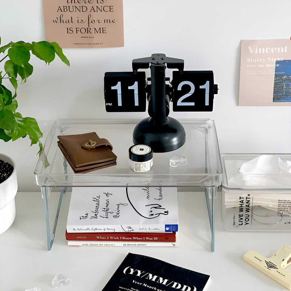 Retro flip ur – minimalistisk bordur med mekanisk display