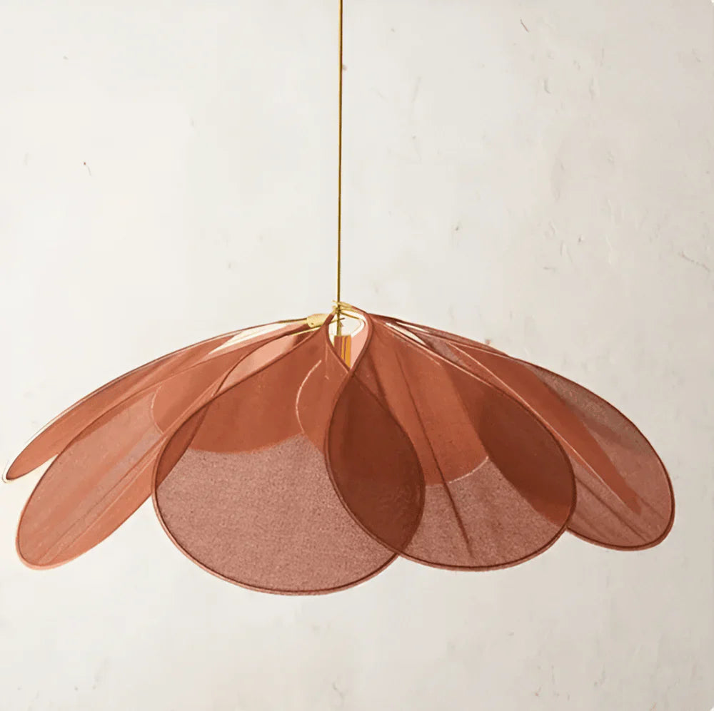 Florevia – Vintage Pendellampe med Blomsterdesign i Tekstil