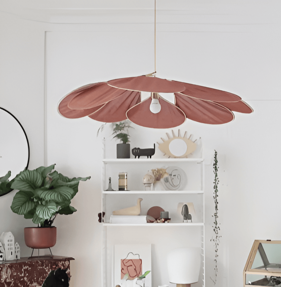 Florevia – Vintage Pendellampe med Blomsterdesign i Tekstil