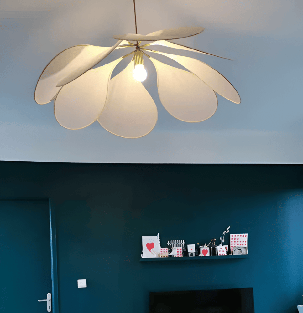 Florevia – Vintage Pendellampe med Blomsterdesign i Tekstil