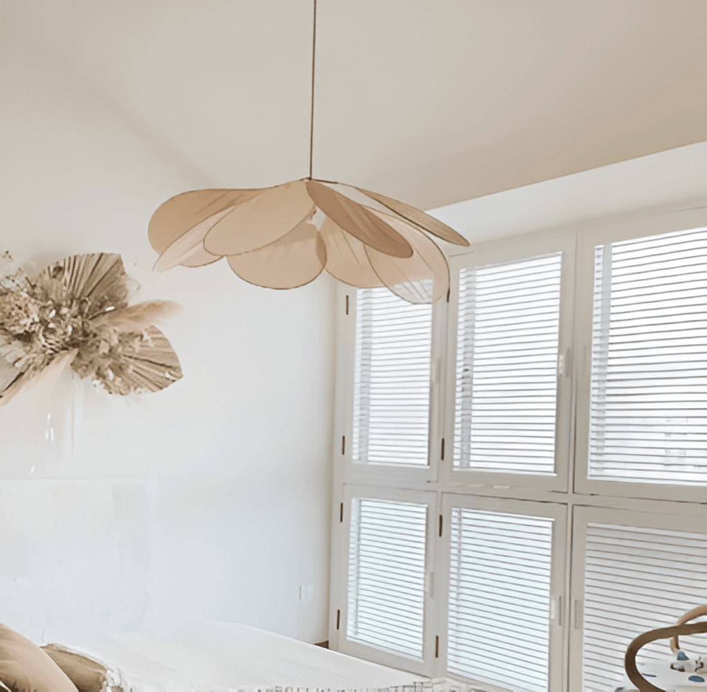 Florevia – Vintage Pendellampe med Blomsterdesign i Tekstil