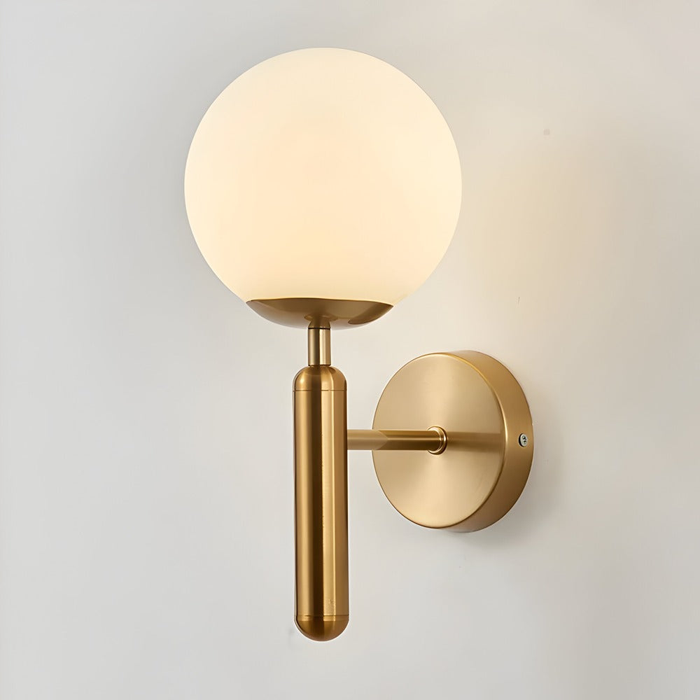 Væglampe i kobber med rund design – varm LED belysning