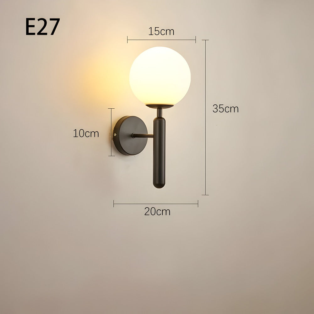 Væglampe i kobber med rund design – varm LED belysning