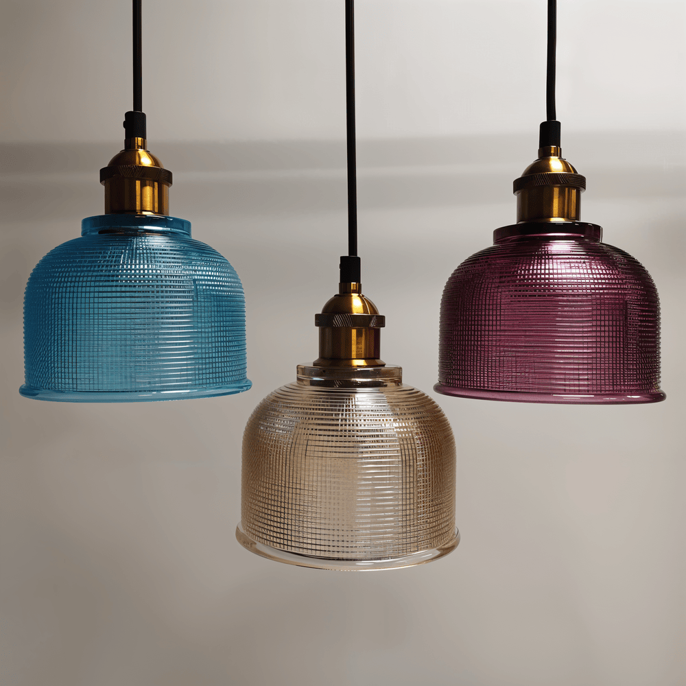 Retro farvet glas loftlampe i moderne design