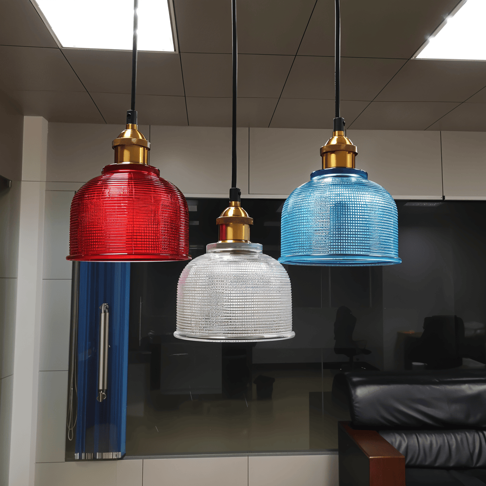 Retro farvet glas loftlampe i moderne design
