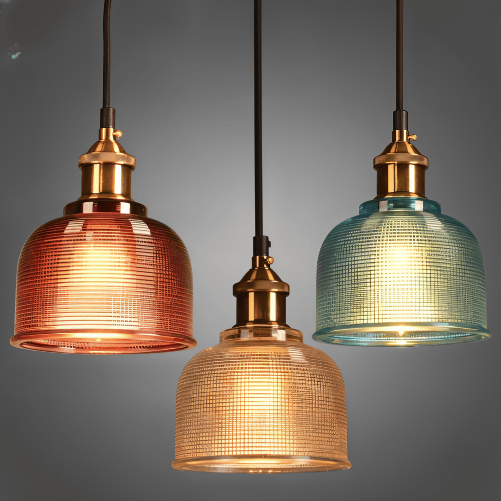 Retro farvet glas loftlampe i moderne design