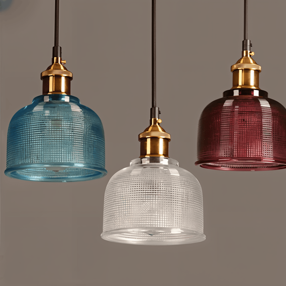 Retro farvet glas loftlampe i moderne design