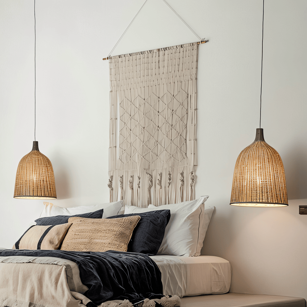 Rattanova – Handflätad Pendellampa i Rotting med Naturlig Boho Design