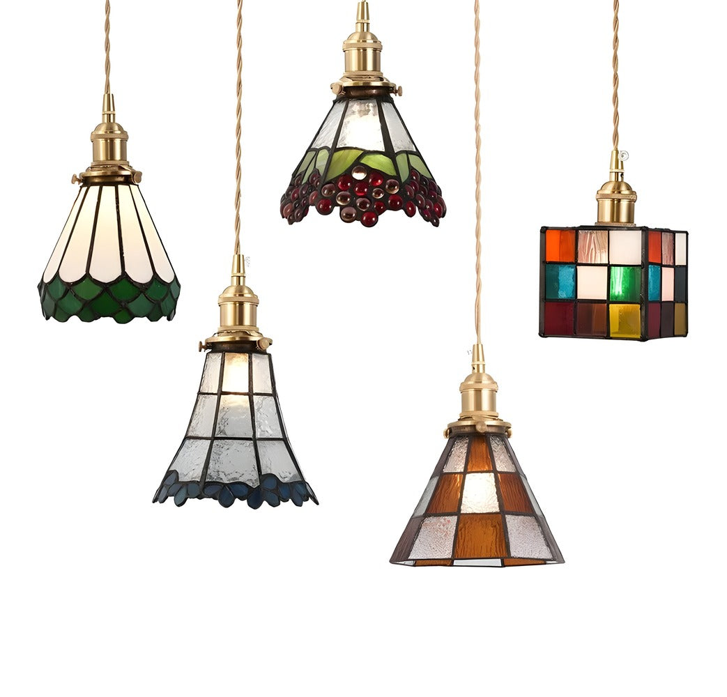 Kiyoma Glow Pendellampe – Japansk Retro Pendel i Geometrisk Kobberglas