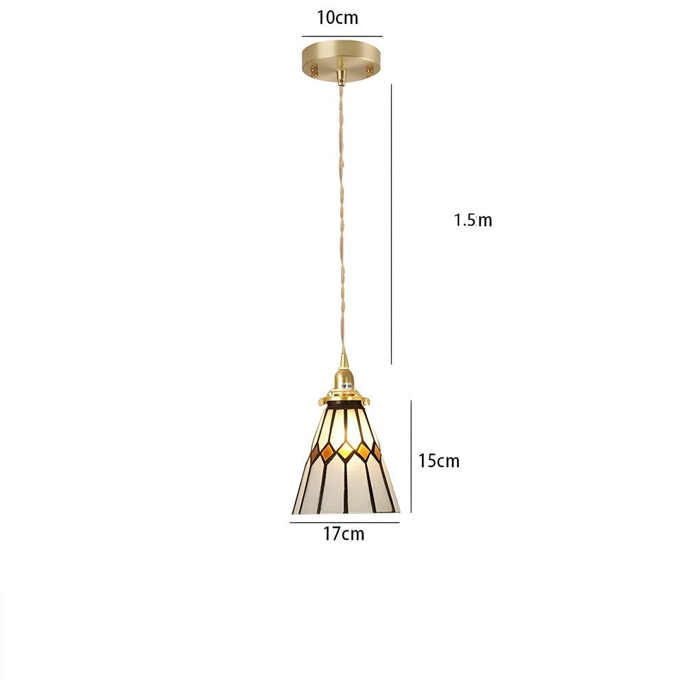 Kiyoma Glow Pendellampe – Japansk Retro Pendel i Geometrisk Kobberglas