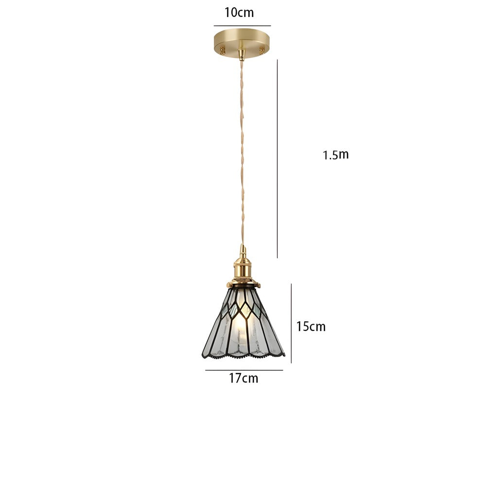 Kiyoma Glow Pendellampe – Japansk Retro Pendel i Geometrisk Kobberglas