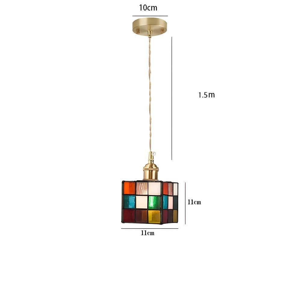 Kiyoma Glow Pendellampe – Japansk Retro Pendel i Geometrisk Kobberglas